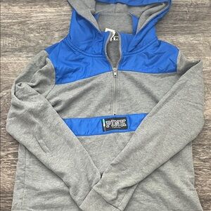 Victoria's Secret Blue and Gray Half-Zip Sweater